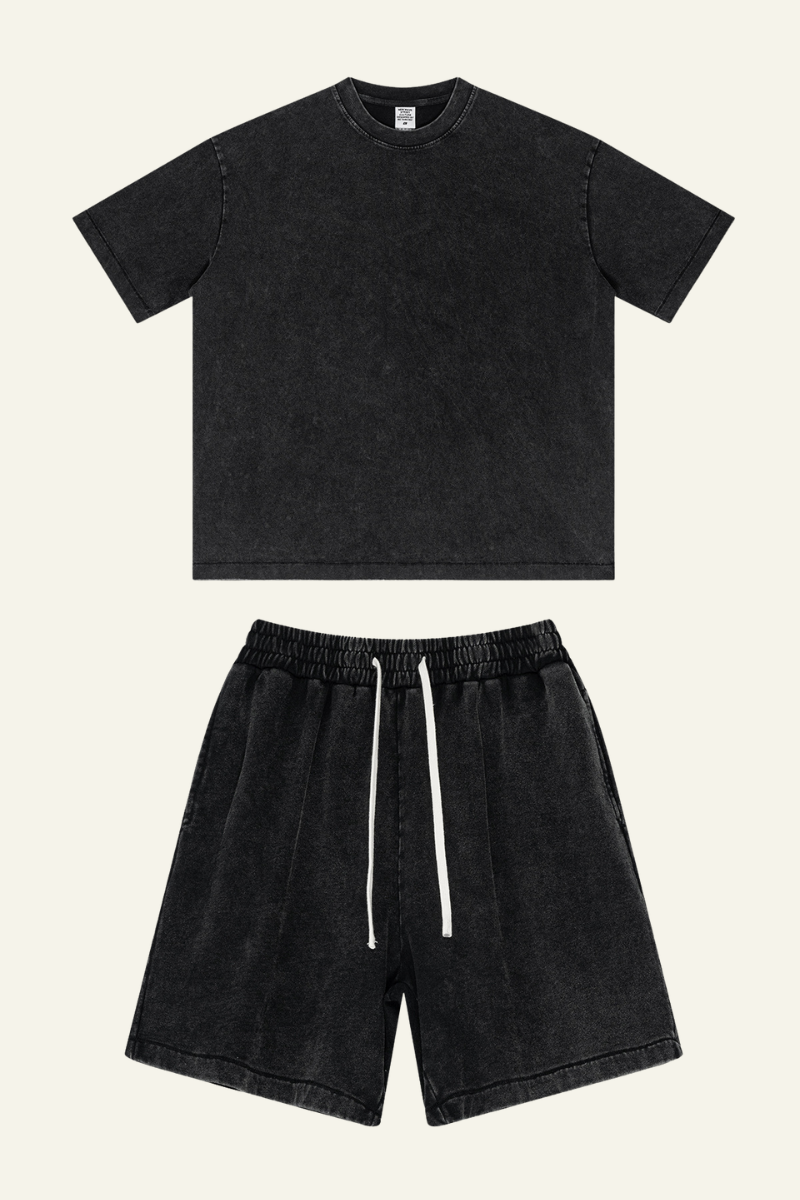 Men's Cotton Dopamine Set: T-shirt And Athletic Wear Short