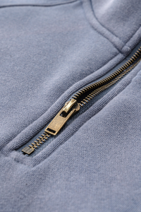 Men's Stand Collar Half Zipper Fleece-Lined Sweatshirt