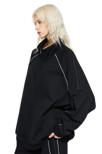 Women's Fall 365g Reflective Stripe Loose Zip Jacket