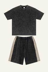 Men's Cotton Streetwear Vintage Set:T-shirt And Short