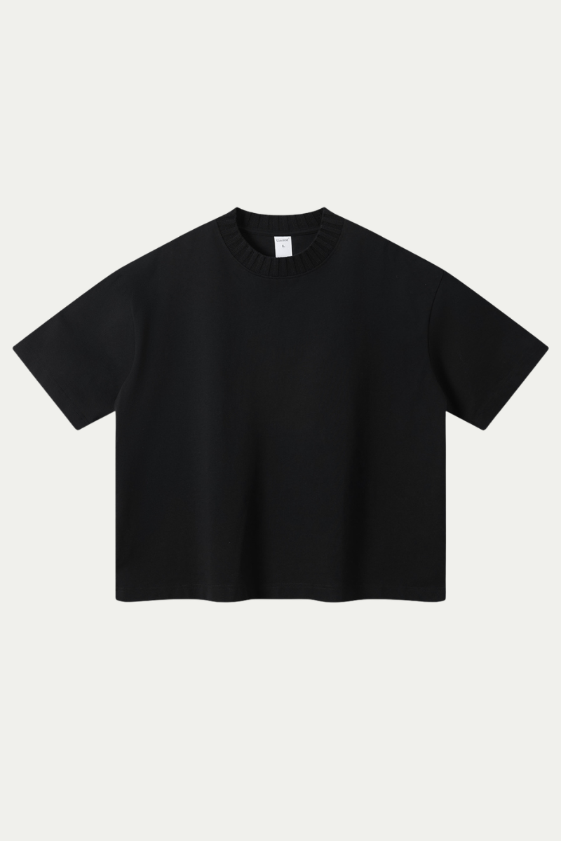 Men's 305g Cotton Colorblock Knit Boxy Crewneck Tee