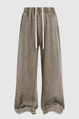 Men's Cotton Vintage-Distressed Raw-Edge Patchwork Pants
