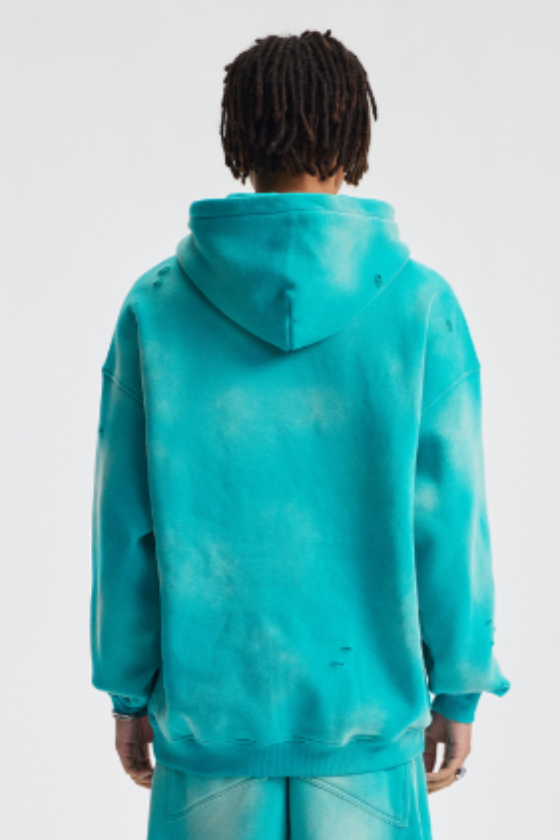 Men's Streetwear Washed 360G Heavyweight Cut Hoodie