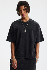 Men's Cotton Streetwear Washed Distressed T-shirt