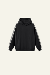 Men's Streetwear Side-Striped Solid Hoodie