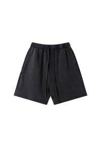 Unisex Spring Summer 360g Cotton Washed Drawstring Shorts
