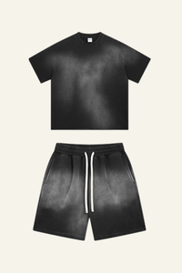 Men's Cotton Gradient Set: Loose-fitting T-shirt And Short