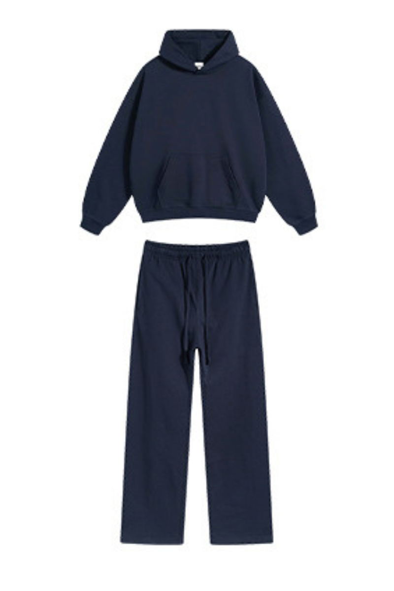 Women's Fall Winter 430g Terry Drawstring Hoodie Set