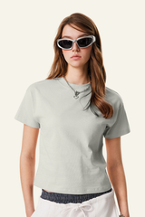 Women's  cotton Round-neck Slimming T-shirt.