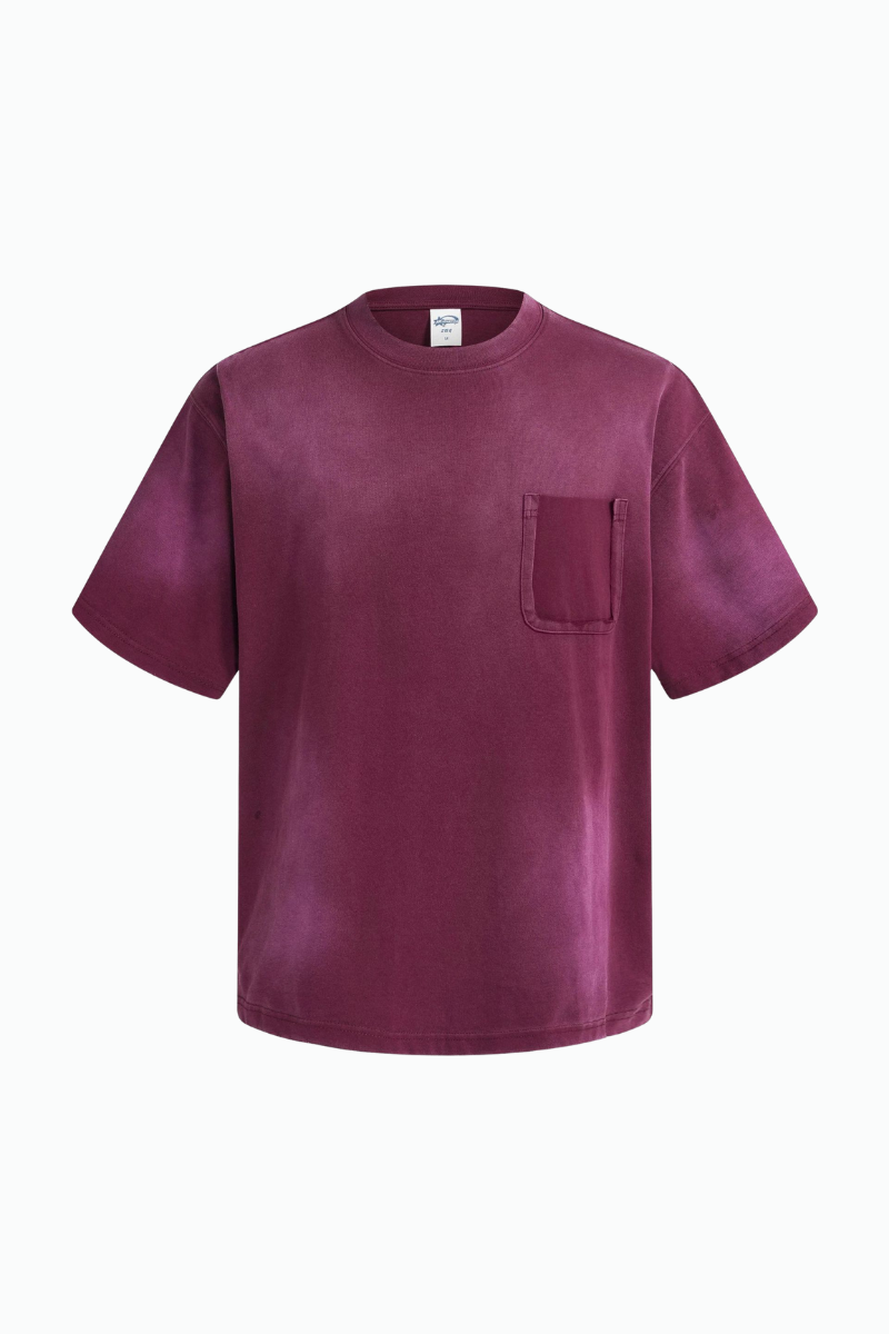 Men's Cotton Streetwear Washed Distressed T-shirt