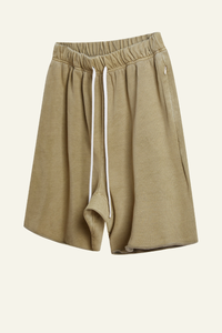 Men's Vintage Washed Cotton Frayed-Hem Shorts