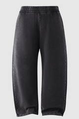 Men's Cotton Streetwear Washed Worn-Out Curved-Blade Pants