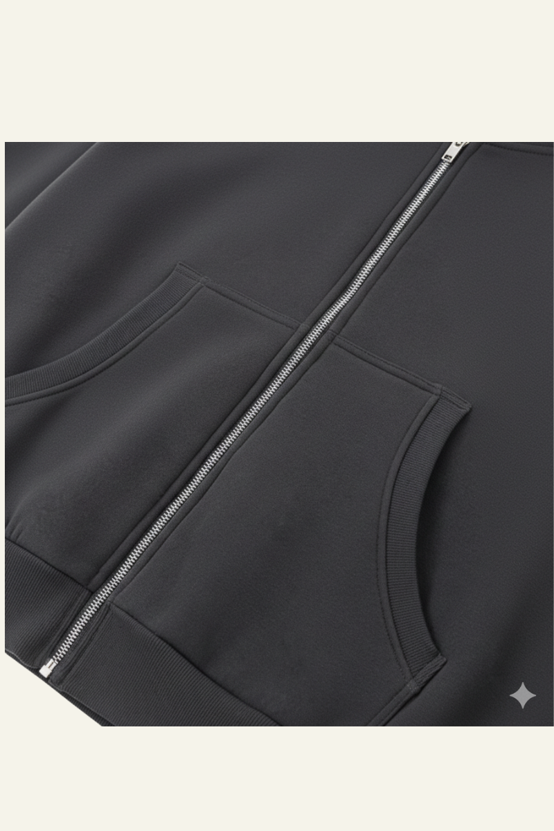 Men's Streetwear Cropped Full Zipper Hooded Jacket