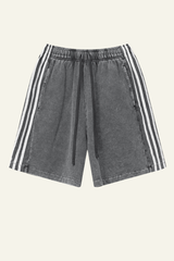 Men's Cotton Streetwear Washed Three side stripes Shorts