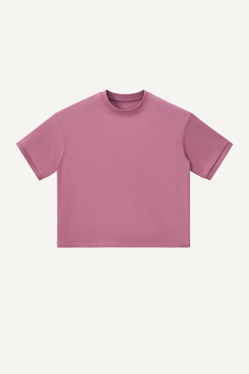 Men's 280g Cropped Oversized Crewneck Terry Cuff Vintage Tee