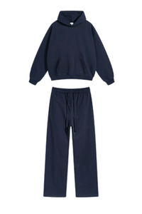 Men's Fall Winter 430g Terry Drawstring Hoodie Set