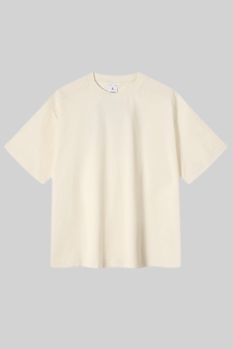 Men's Summer 220g Ribbed Crewneck Solid Set-in Quick Dry Tee