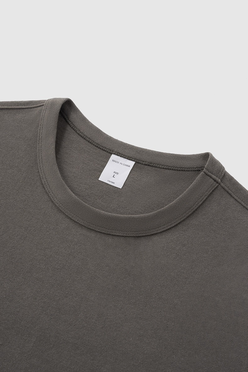 Men's 250g Cotton Double Layer Set-in Basic Tee