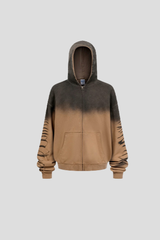 Women's Cotton Streetwear Gradient Hooded Jacket