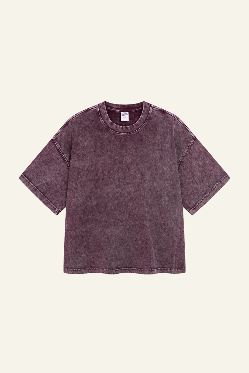 Women's Cotton Streetwear Washed Distressed T-shirt