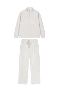 Women's Summer 450g Half Zip Raw Edge Stand Collar Set