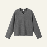 Men's Streetwear V-Neck Waffle Textured Knit Sweater