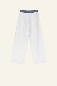 Women's Double-Waistband Straight Leg pants.
