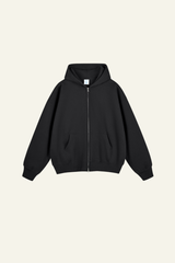 Men's Streetwear Fleece-lined  Full-Zipper Hooded Jaacket