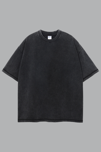 Women's Summer 275g Washed Batik Oversized Small Neck Tee