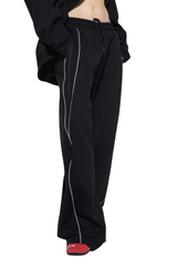 Unisex Fall 365g Reflective Stripe Loose Straight Sweatpants