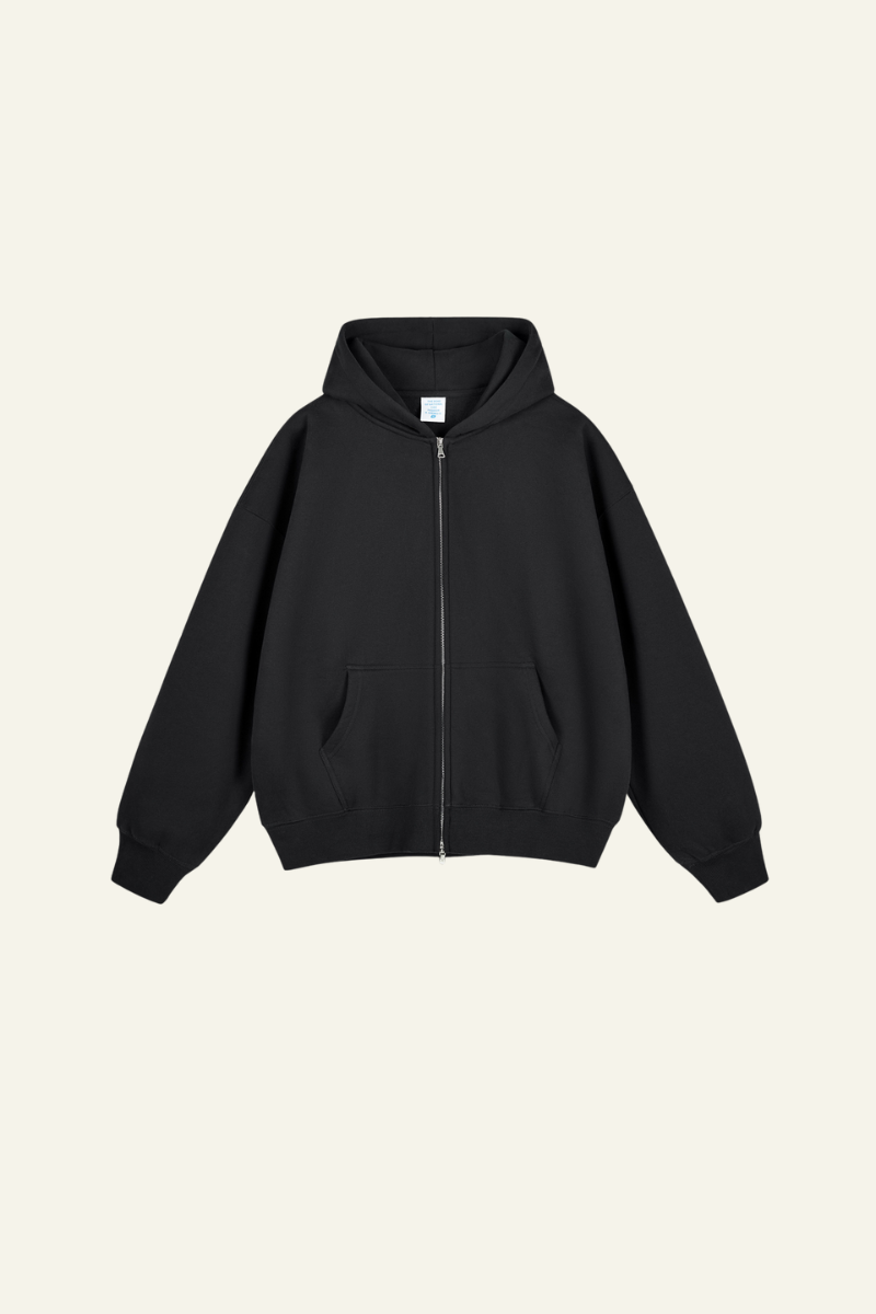 Women's Streetwear Fleece-lined  Full-Zipper Hooded Jaacket