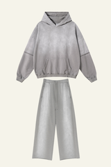 Men's  Cotton Vintage Set:Hoodie And Straight Leg Pant