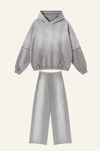 Men's  Cotton Vintage Set:Hoodie And Straight Leg Pant