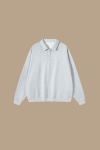 Women's Streetwear Polo Collar  Sweatshirt