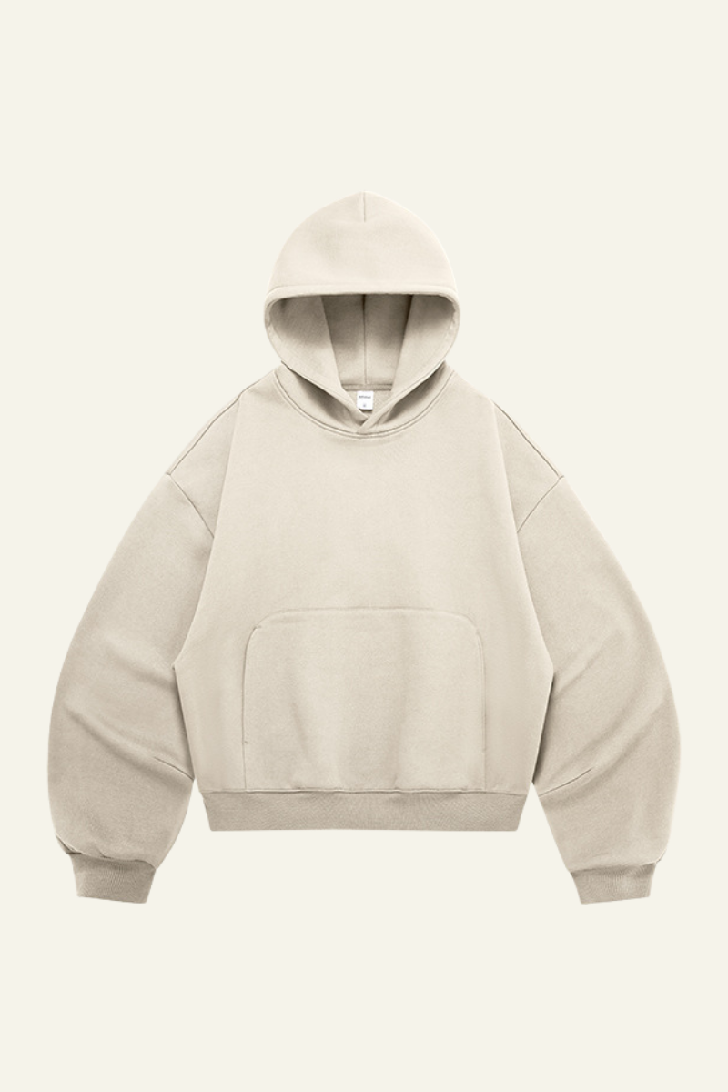 Men's Streetwear Short Curved-Hem  Hoodie
