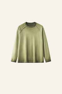 Women's Streetwear Washed Cotton Long-Sleeved T-shirt.