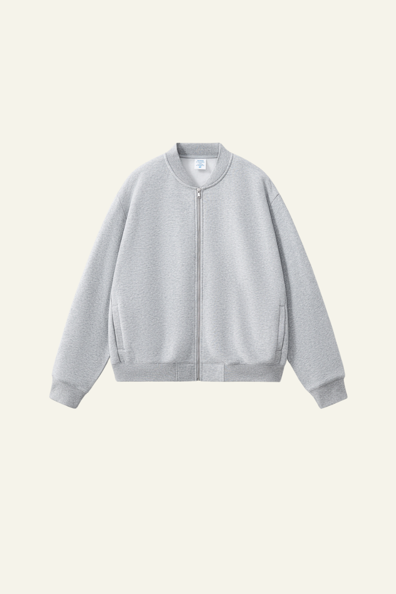 Men's Streetwear Stand Collar Fleece-Lined Zipper Jacket