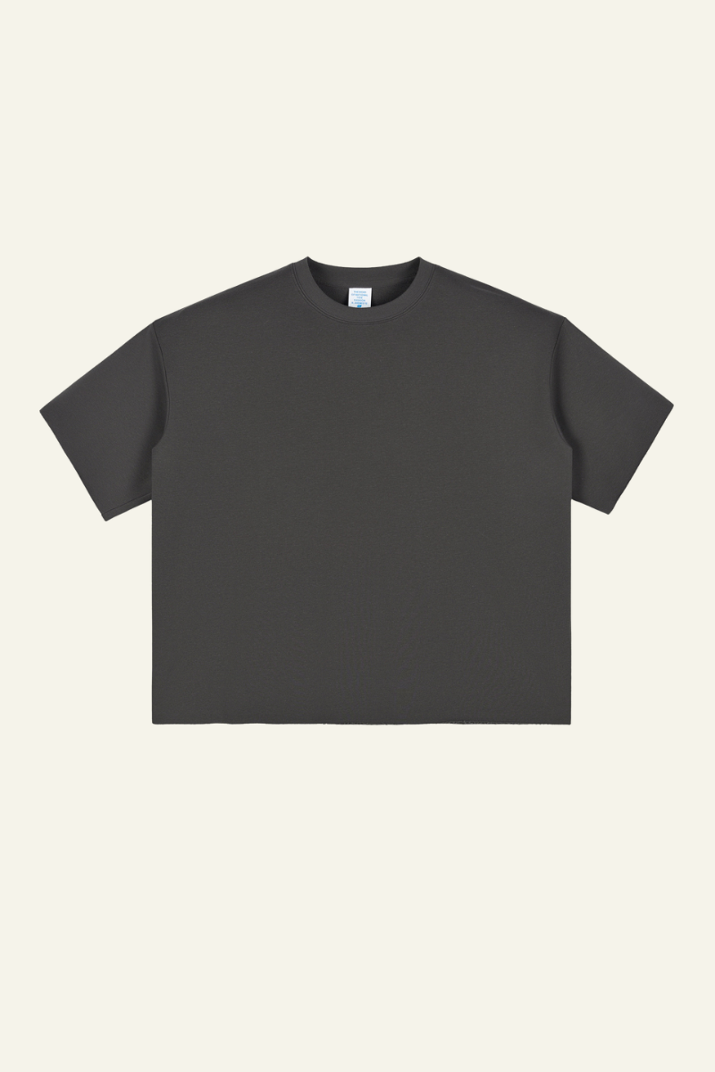 Men's Streetwear Solid Color Raw-Edge Short Sleeve T-Shirt