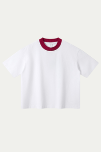 Men's 305g Cotton Colorblock Knit Boxy Crewneck Tee