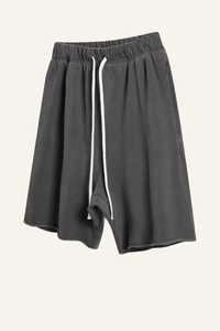 Men's Vintage Washed Cotton Frayed-Hem Shorts