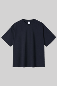 Men's Summer 220g Ribbed Crewneck Solid Set-in Quick Dry Tee