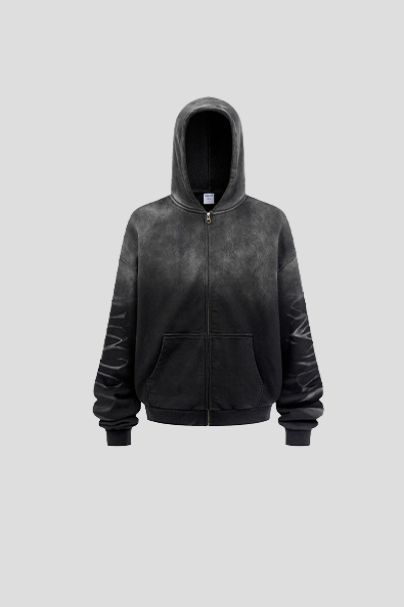 Men's Cotton Streetwear Gradient Hooded Jacket