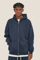 Men's Streetwear 350G Heavyweight Full Zipper Hooded Jacket