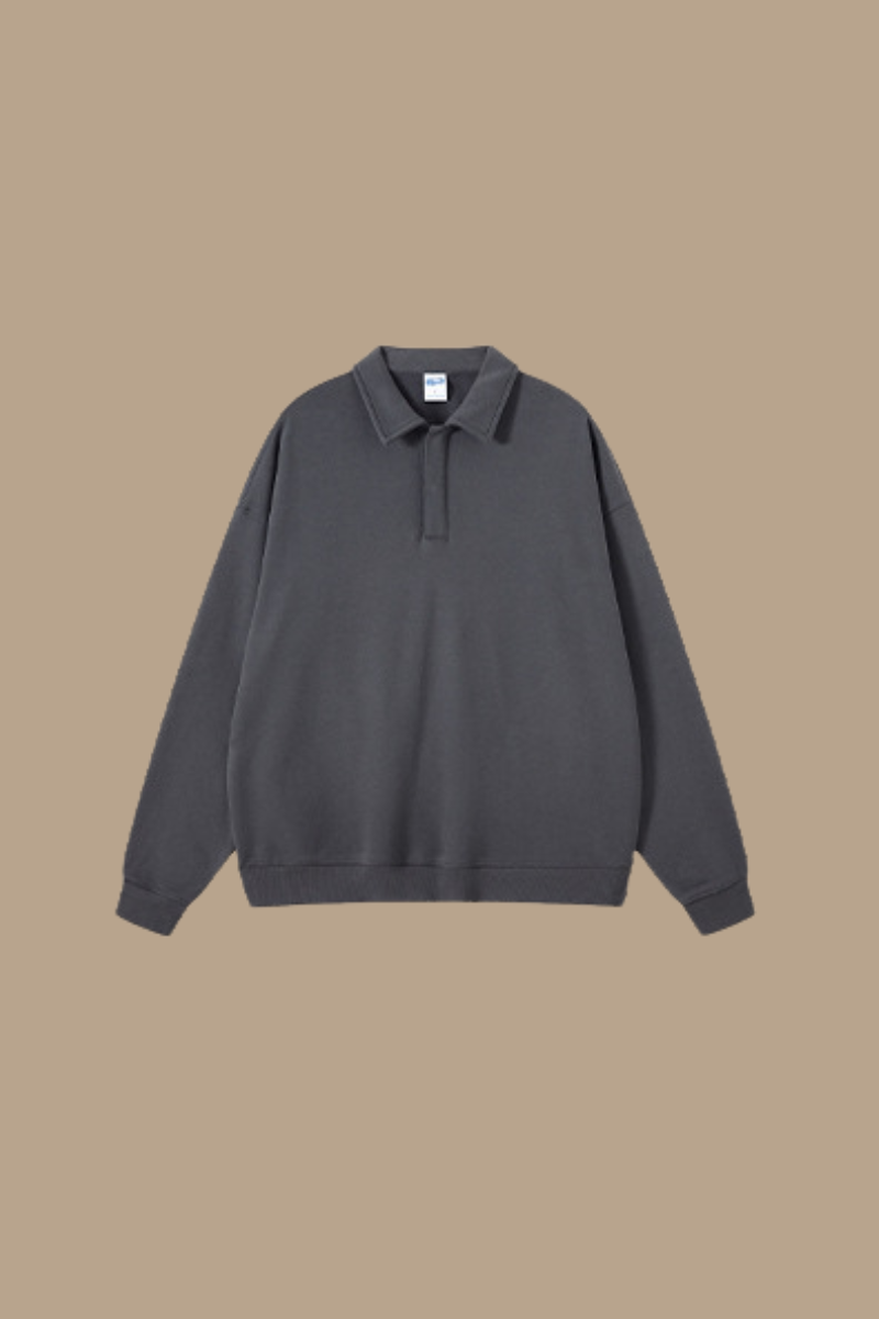 Women's Streetwear Polo Collar  Sweatshirt