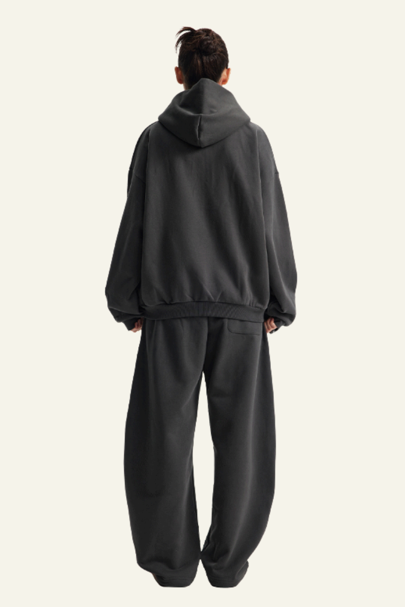 Women's Set:Fleece-lined Zipper Jacket & Curved-blade Pants
