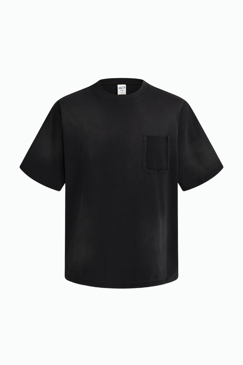 Men's Cotton Streetwear Washed Distressed T-shirt
