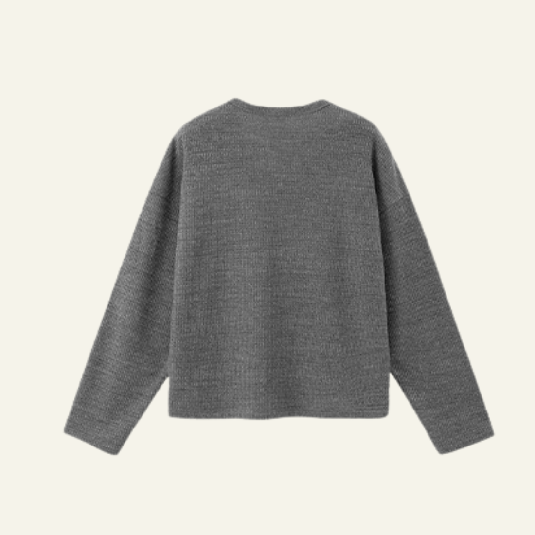 Men's Streetwear V-Neck Waffle Textured Knit Sweater