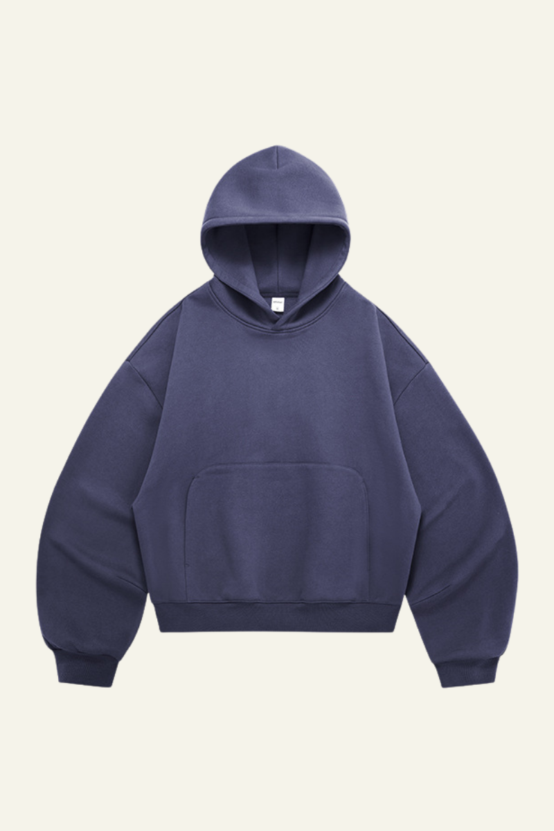 Men's Streetwear Short Curved-Hem  Hoodie