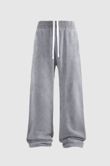 Men's Cotton  Streetwear Washed Distressed Wide Leg Pants