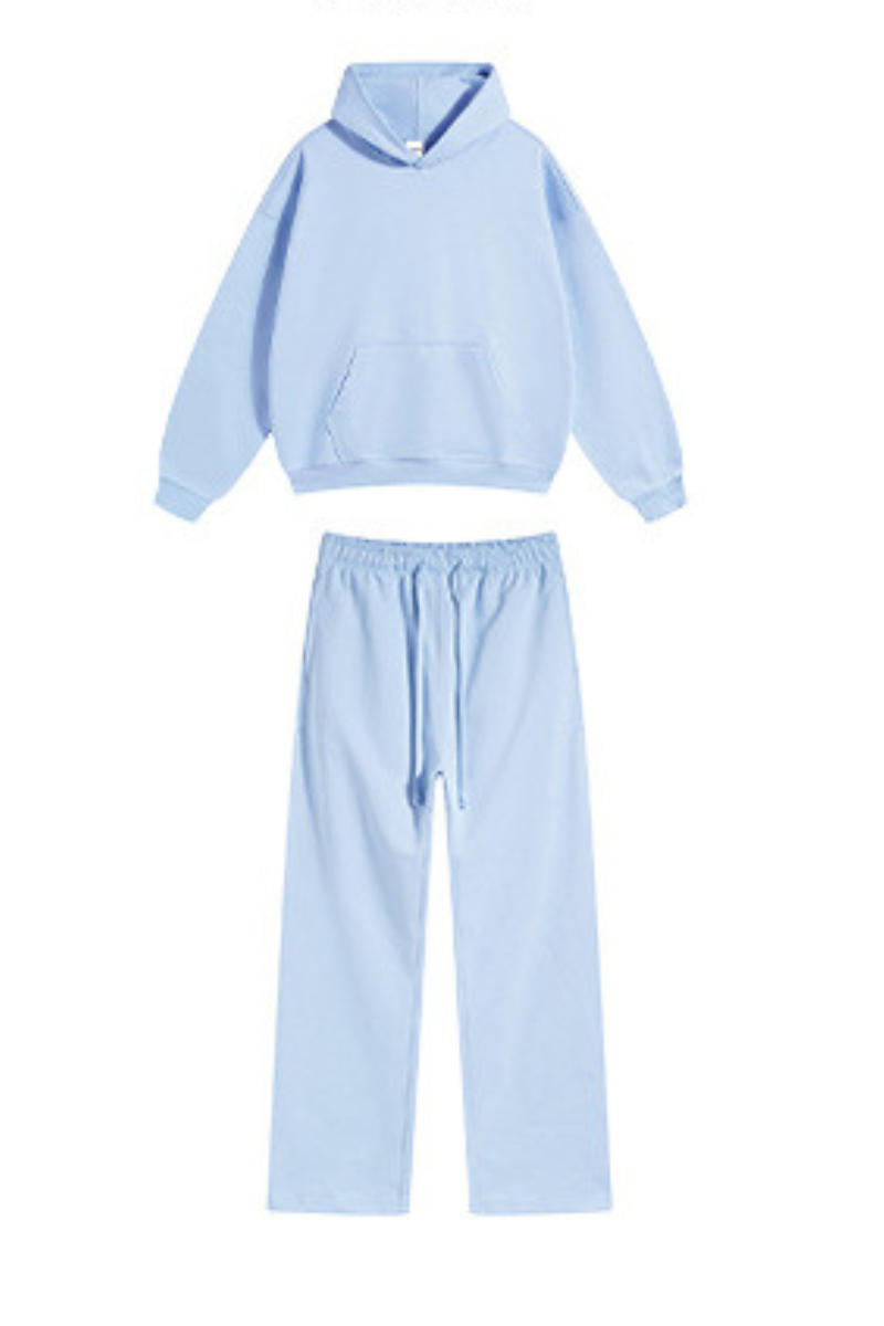Women's Fall Winter 430g Terry Drawstring Hoodie Set